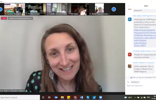 Image of woman during Zoom meeting